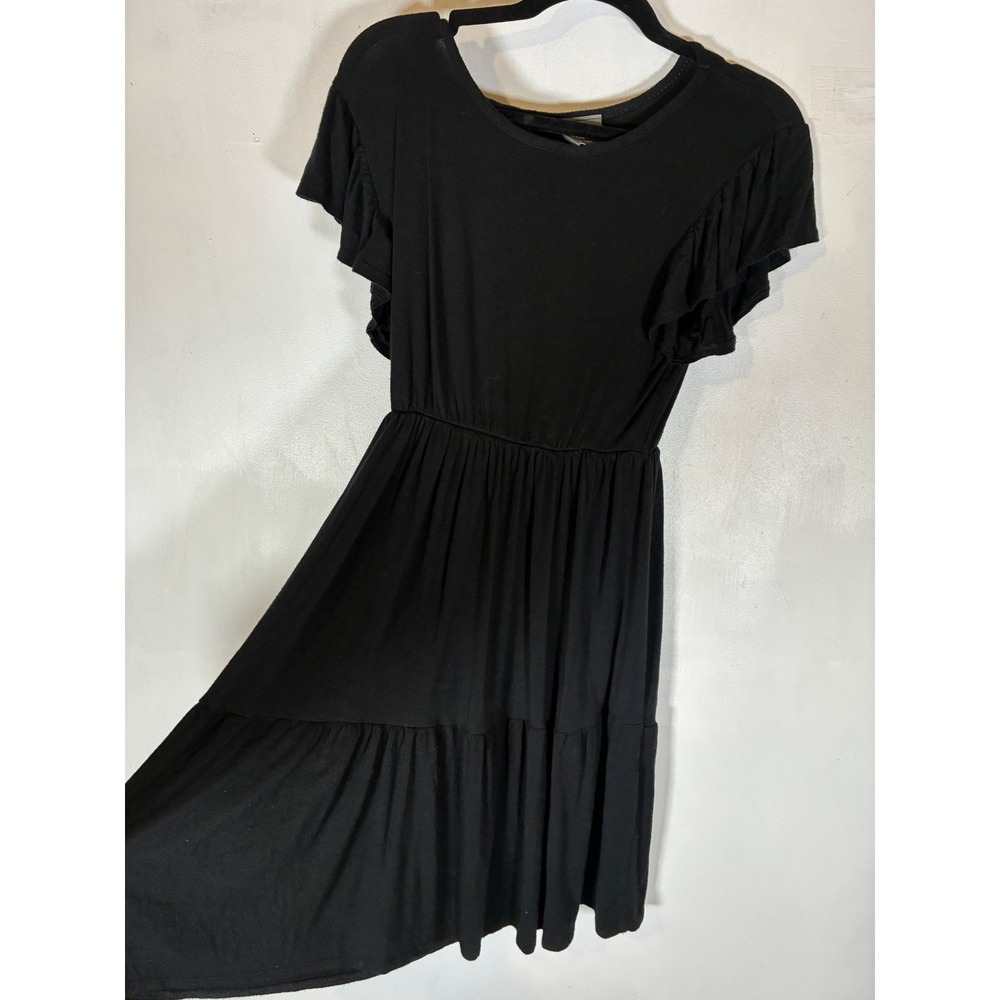 Olivia Rae New York Small Black Tiered Flutter Sleeve Jersey Knit Dress